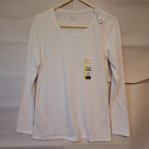 NOBO NO BOUNDARIES White SEMI-FITTED Long Sleeve Tee Shirt Sz L (11-13)